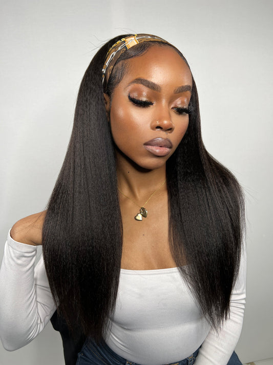 LAO Kinky Straight Head Band Wig