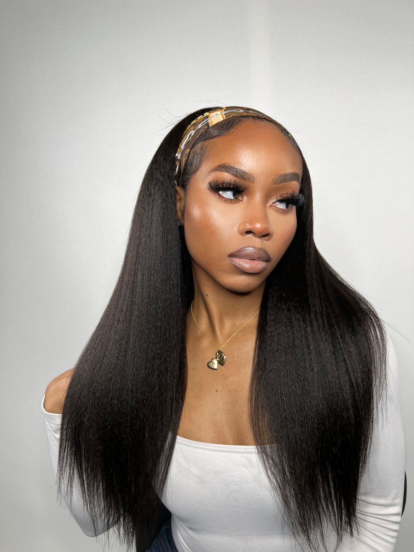 LAO Kinky Straight Head Band Wig
